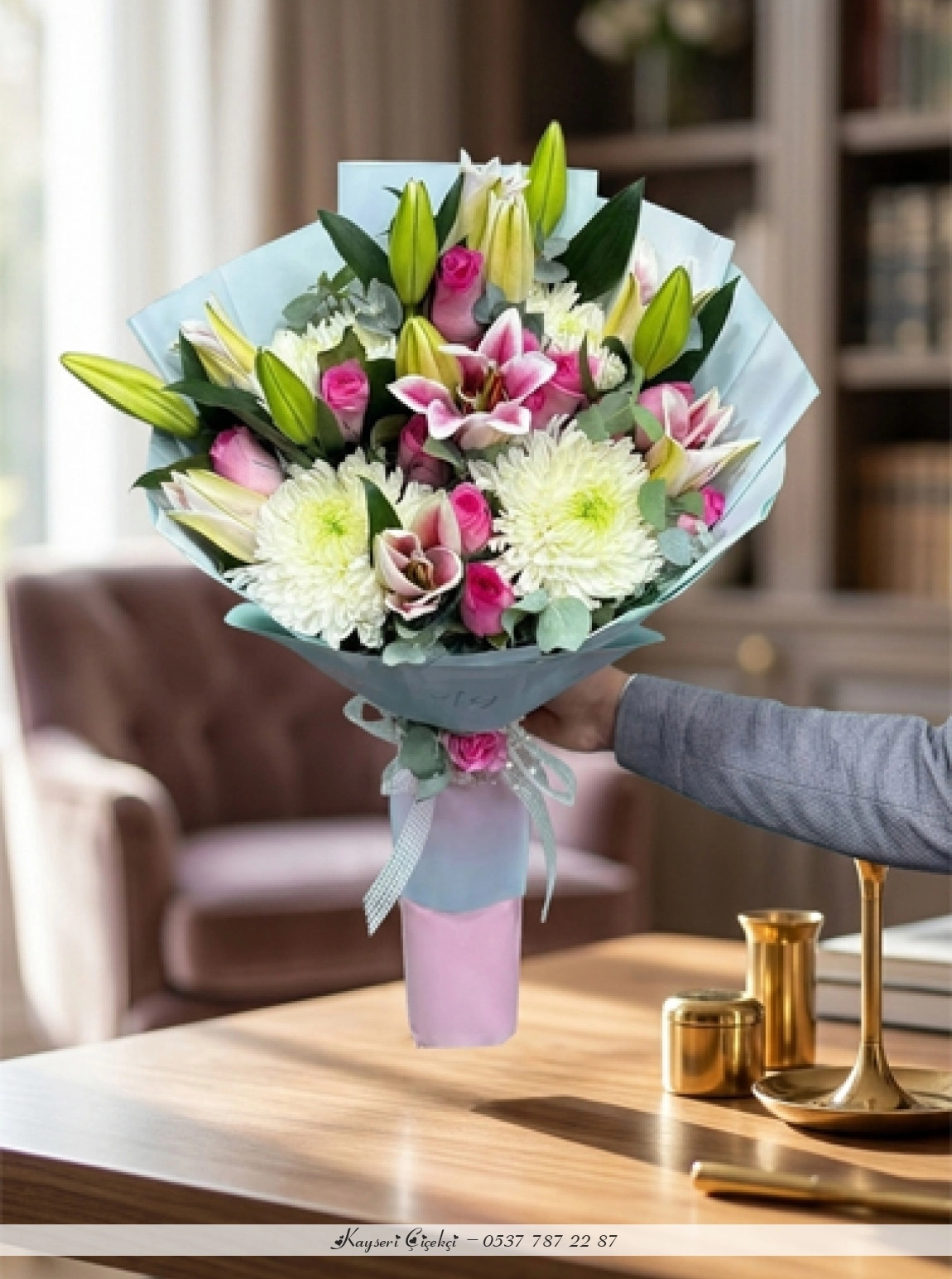 Anastasya'lı Liilyum'lu İthal Premium Buket
