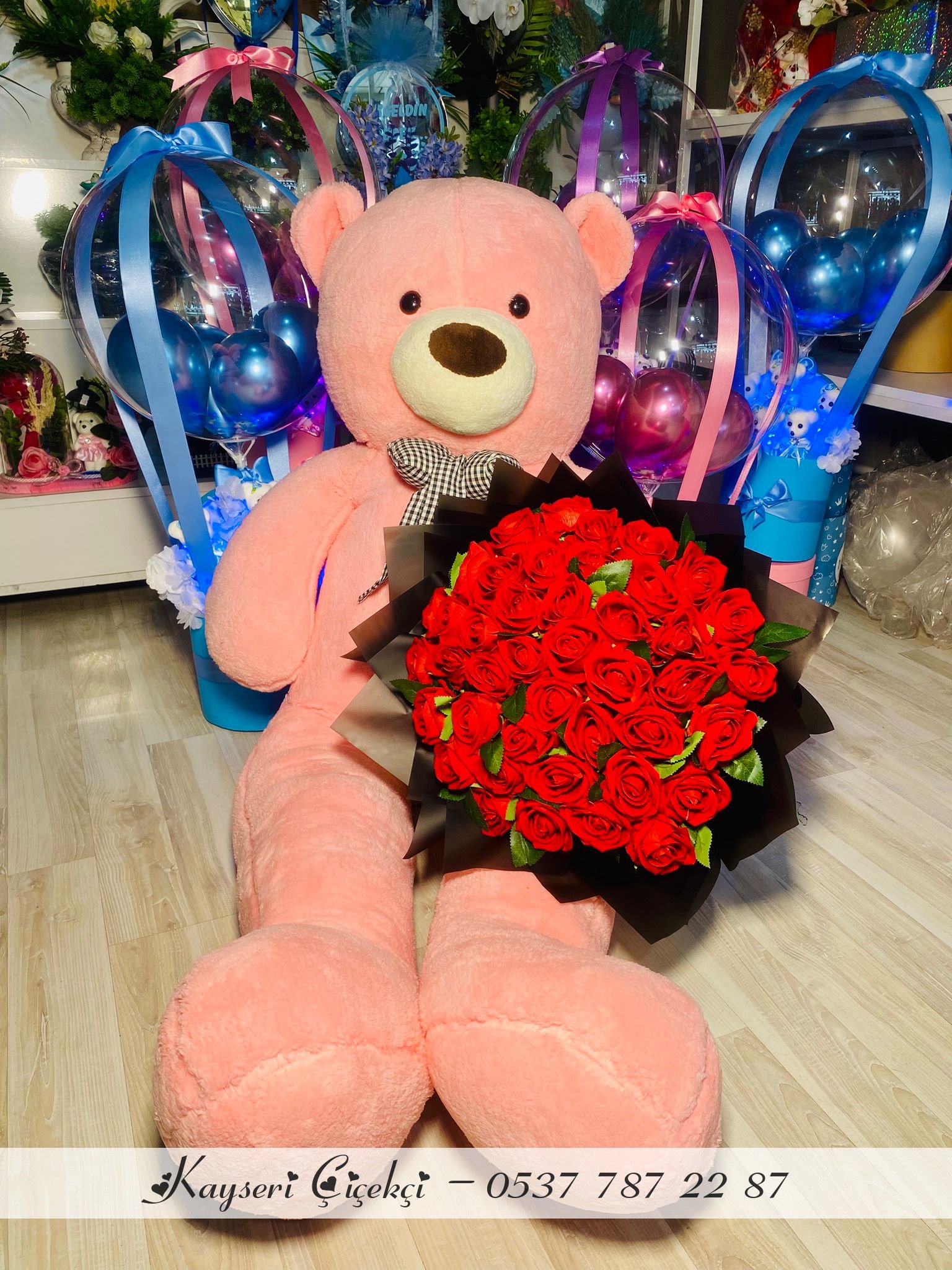 180 Cm Dev Peluş Ayı 41 Gül