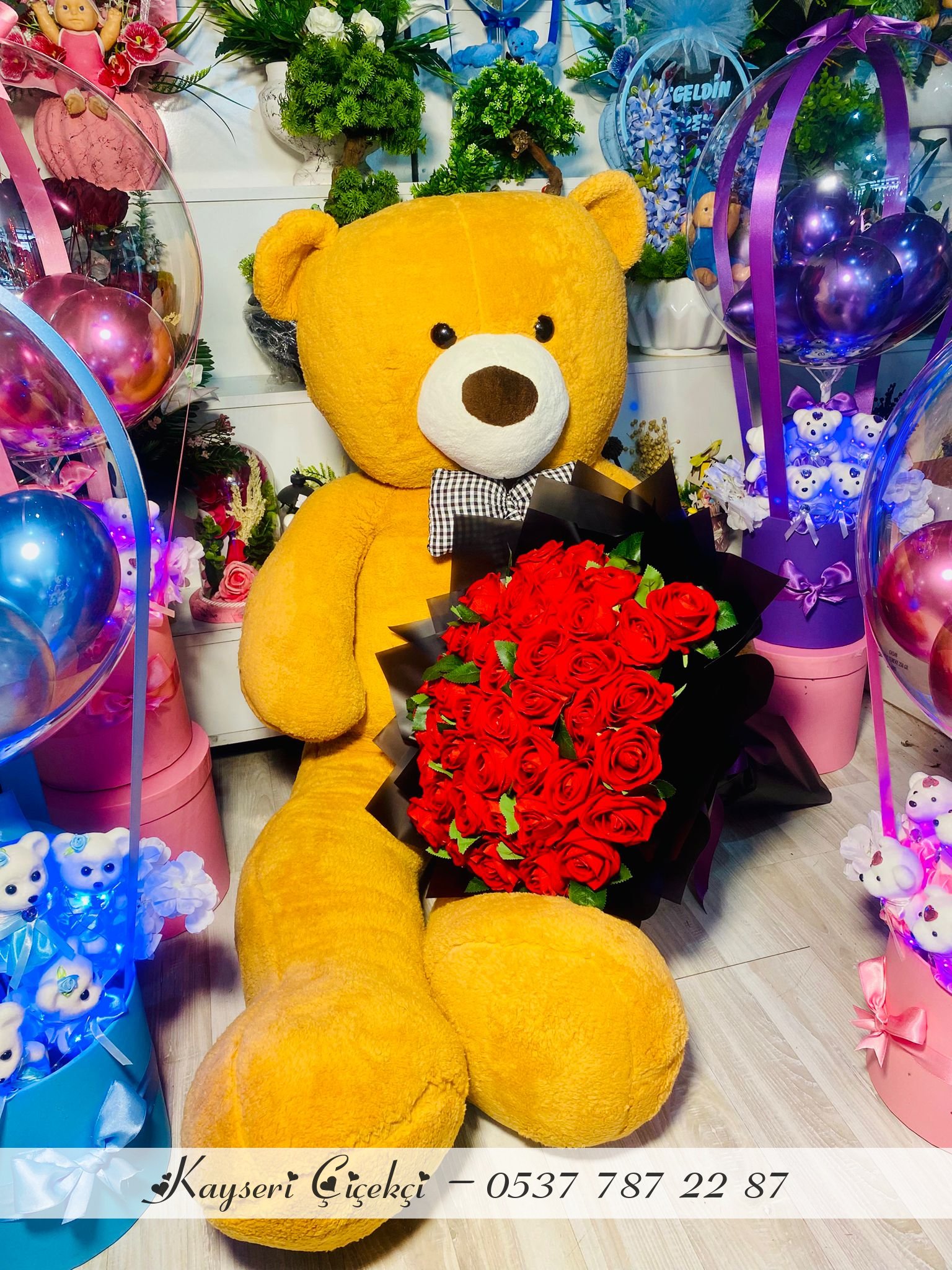 180Cm  Dev Peluş Ayı 41 Gül