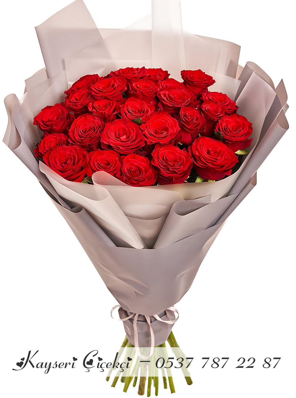 25 Adet Kırmızı Gül Buketi