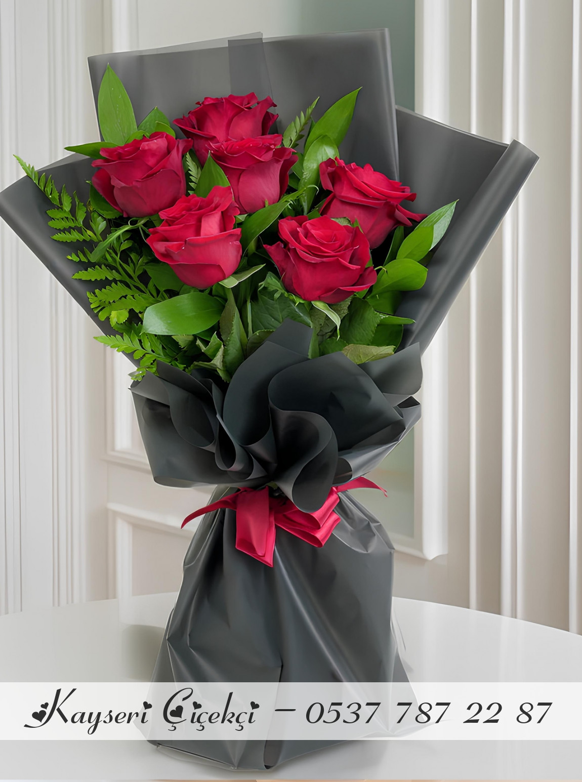 5 Kırmızı Gül Buketi