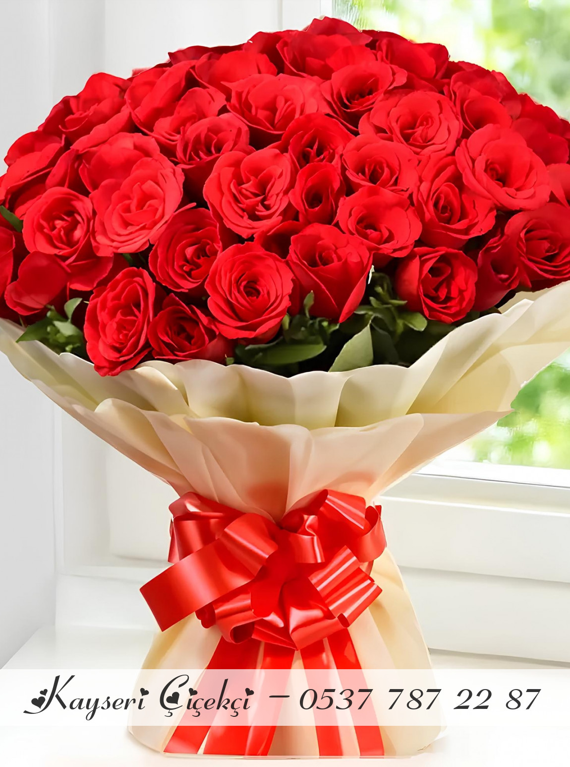 50 Tane Büyük Gül Buketi