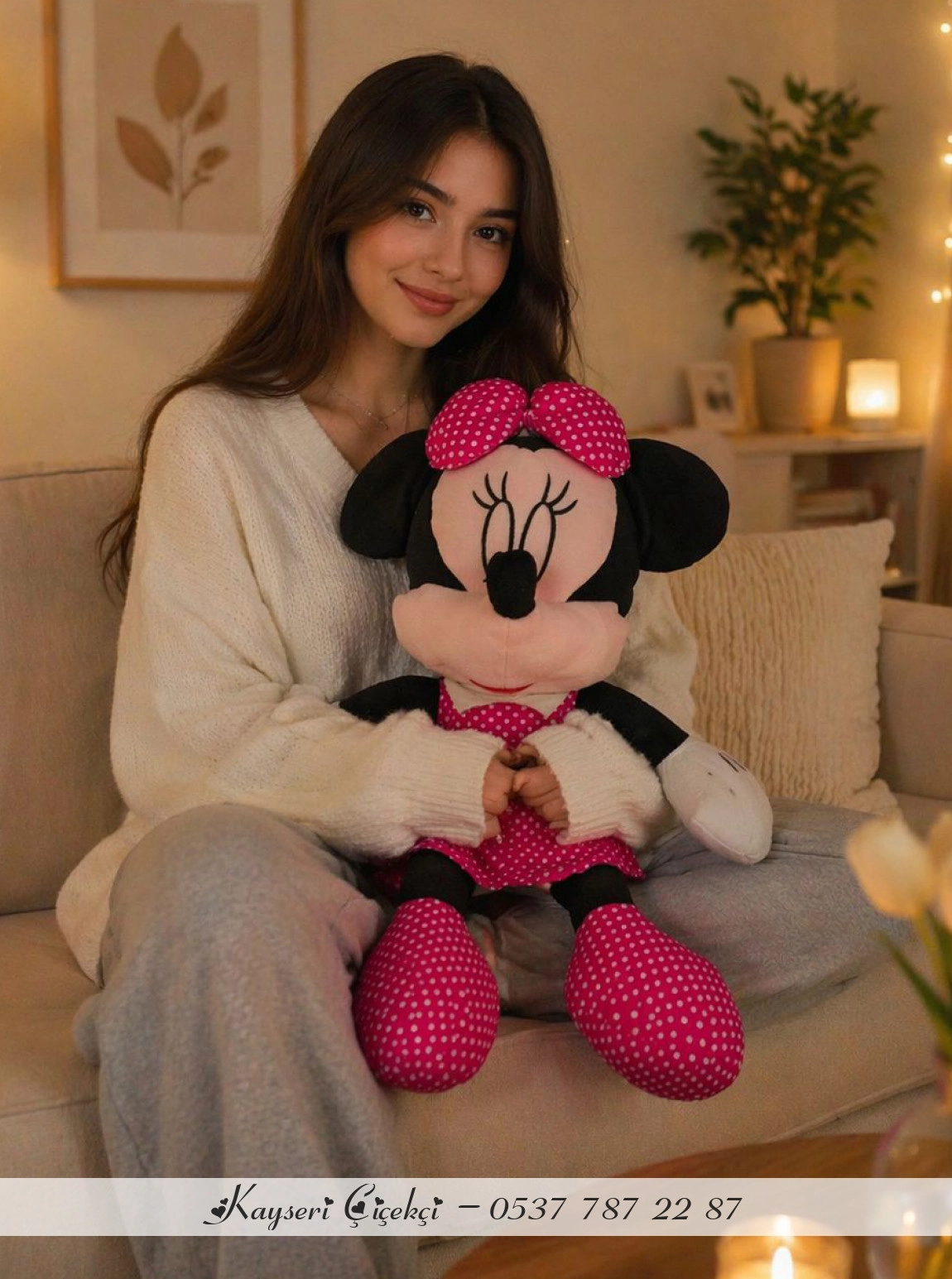 Mickey Mouse 100 Cm Pembe Peluş