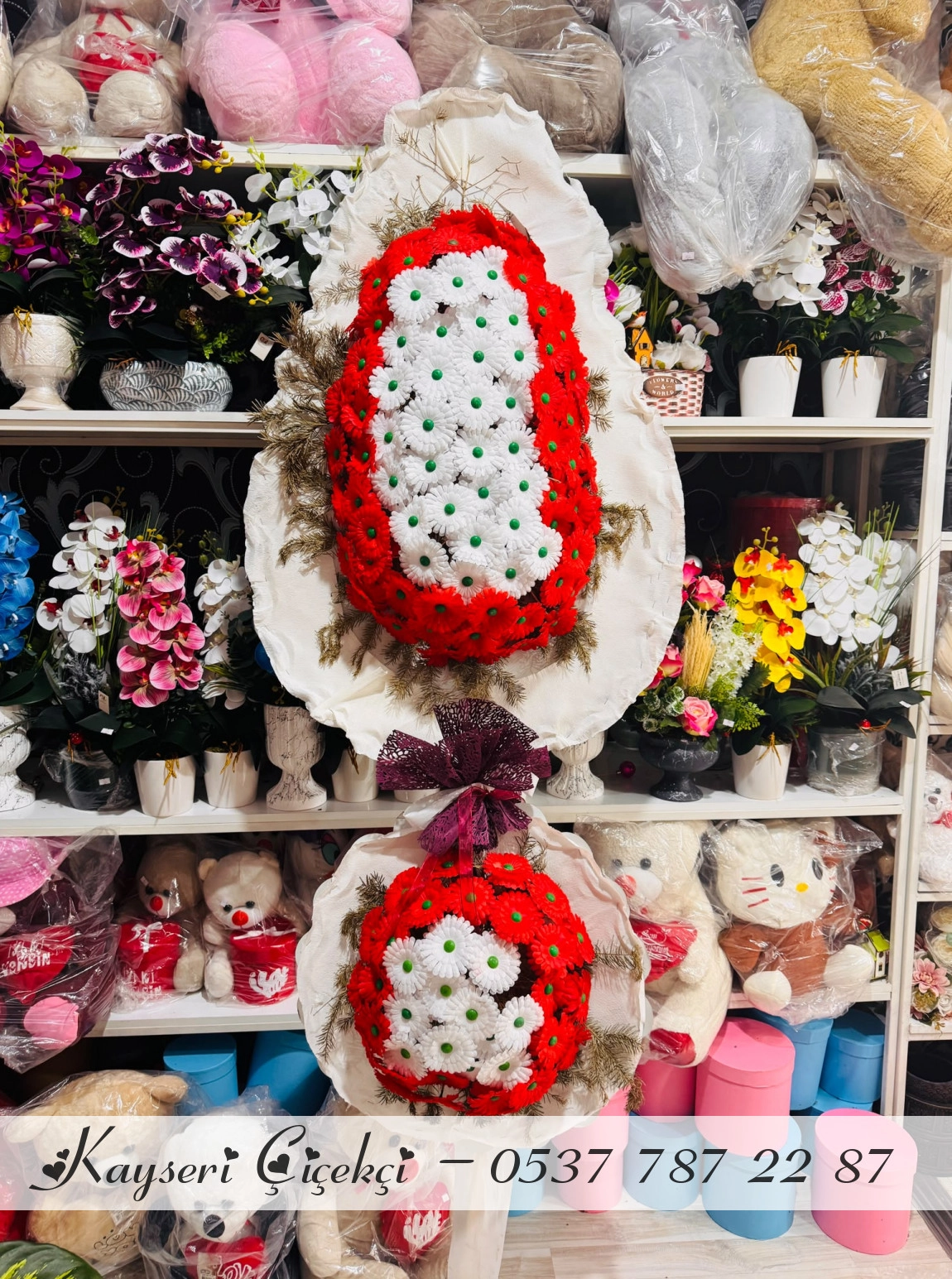Prestij Çift Katlı Yapay Gerbera Çelenk
