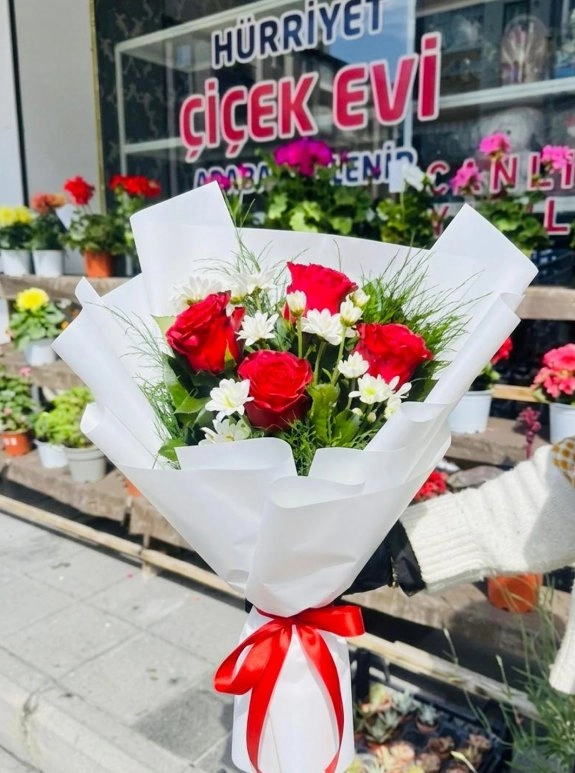 4 Gül Paptya Buketi