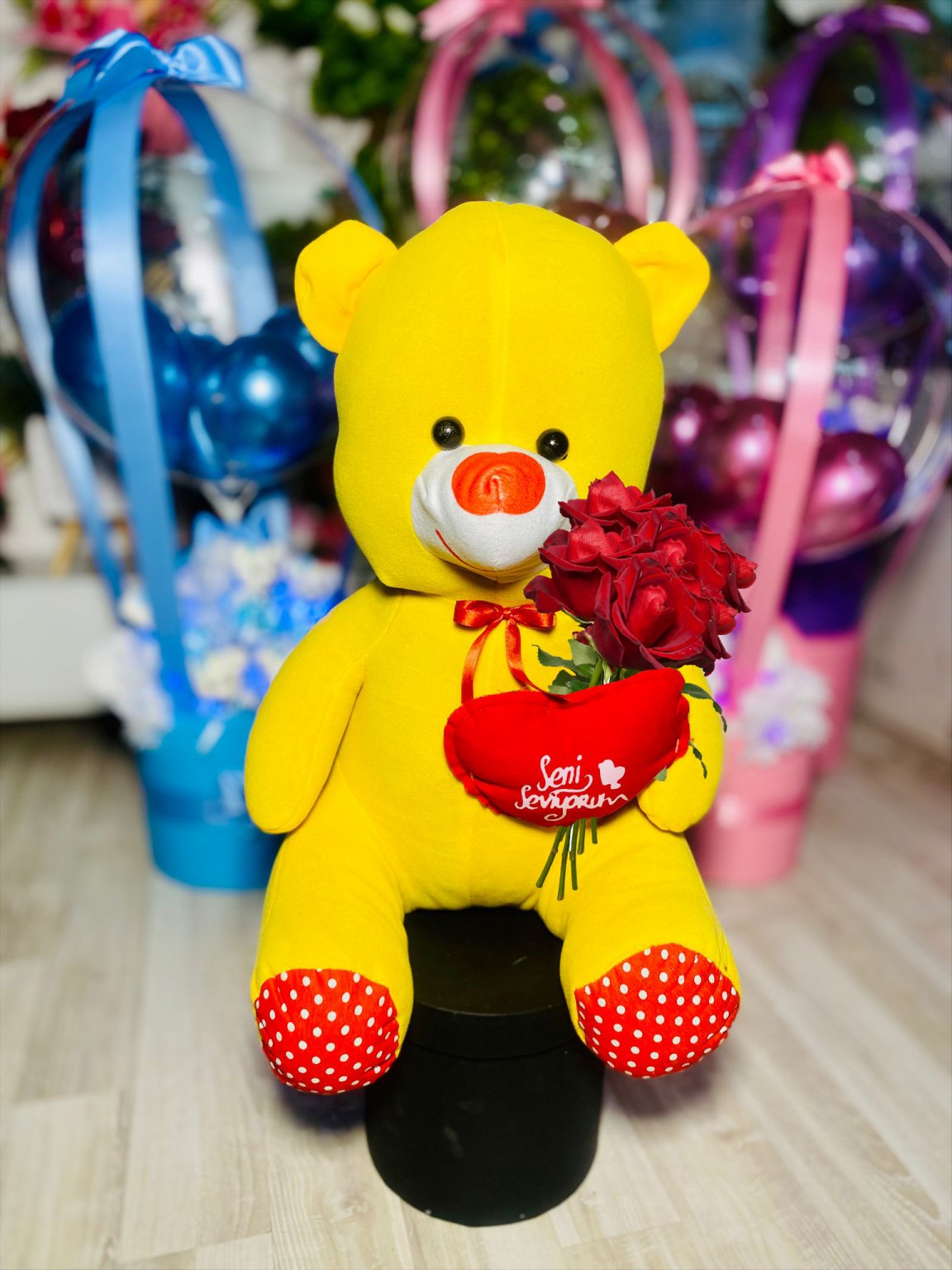 60 Cm Peluş Ayıcık 5 Gül