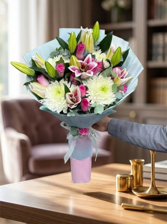 Anastasya'lı Liilyum'lu İthal Premium Buket