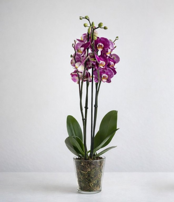 Büyük Boy İthal 2 Dallı Premium Çift Renk Orkide