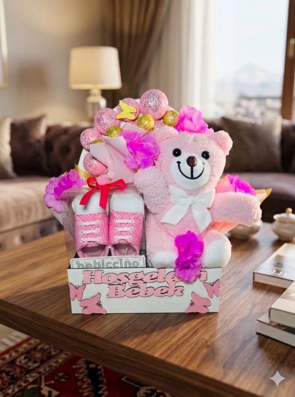 Hoşgeldin Bebek: Pembe Patik Aranjmanı
