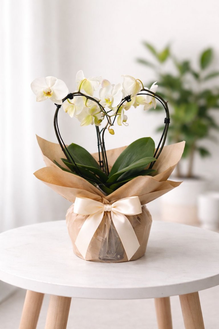 Kalpli Beyaz Orkide Premium Ürün