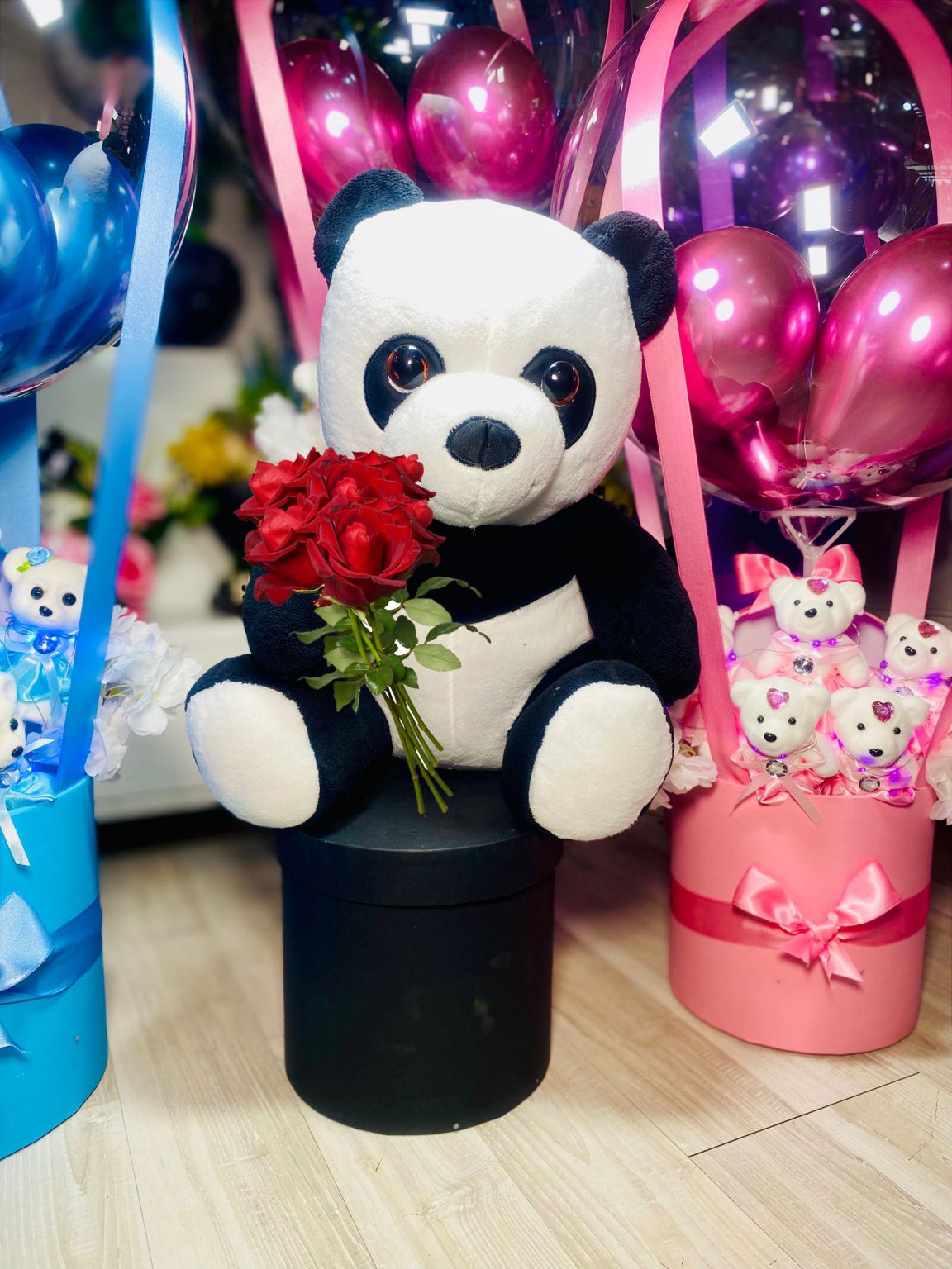 Peluş Panda 60 Cm 5 Gül