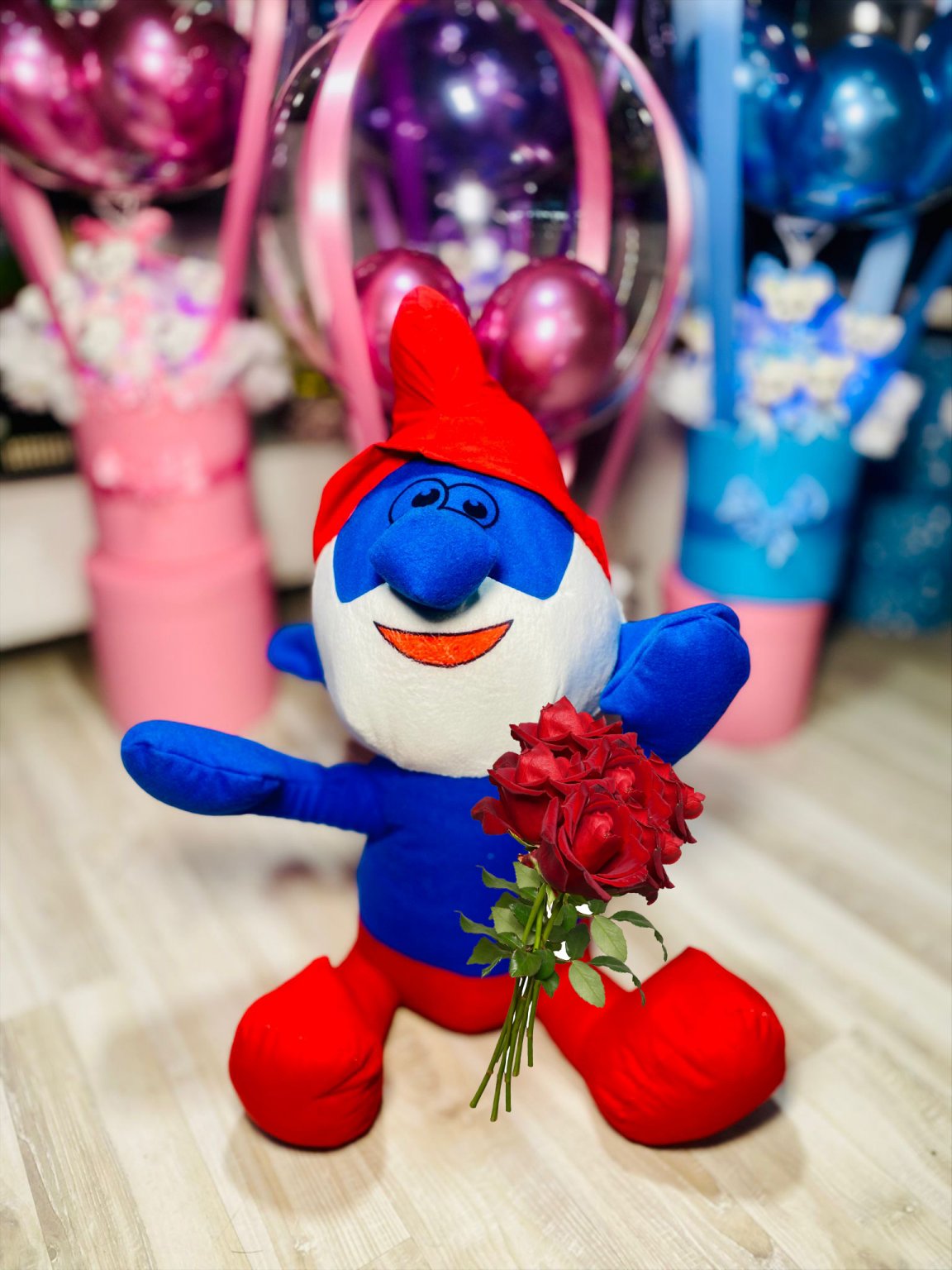 Şirinbaba Peluş 40 Cm 5 Gül