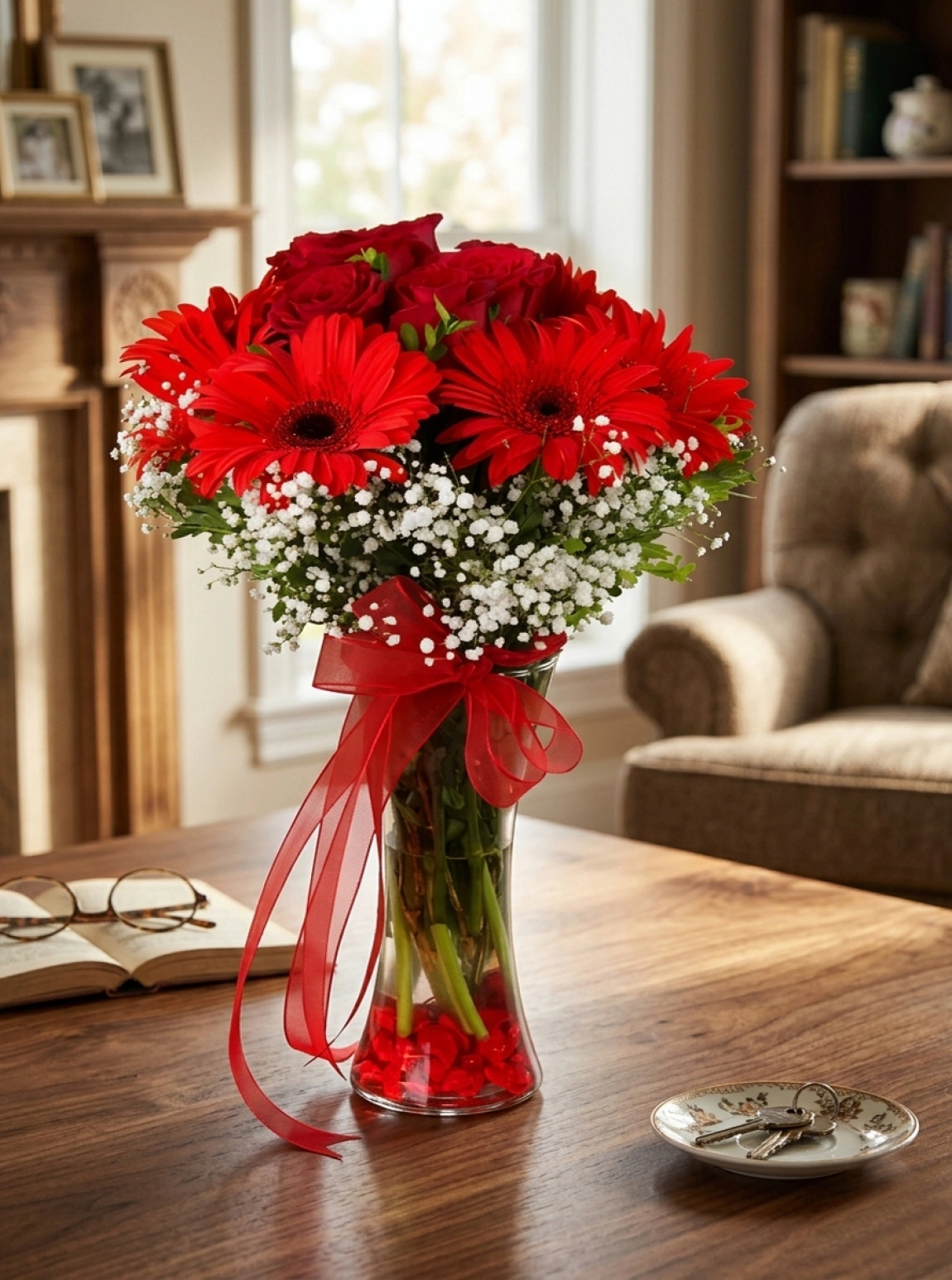 Vazoda Kırmızı Gerbera